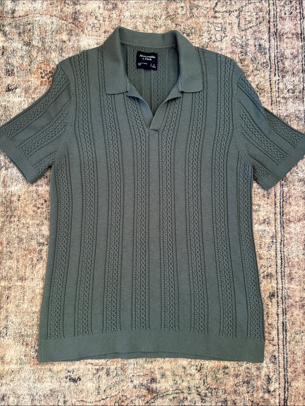 Abercrombie & Fitch Men’s Short Sleeve Knit Polo - Olive